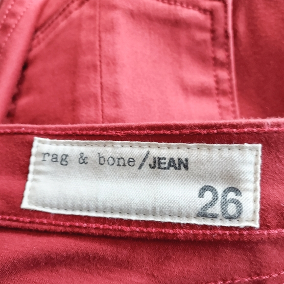 Rag & Bone Red Legging Jeans Size 26 - Picture 10 of 13